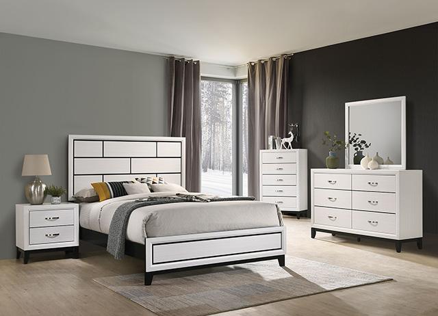 Errico Bed Grey & White - Olympia Furniture (Saint George, Utah)