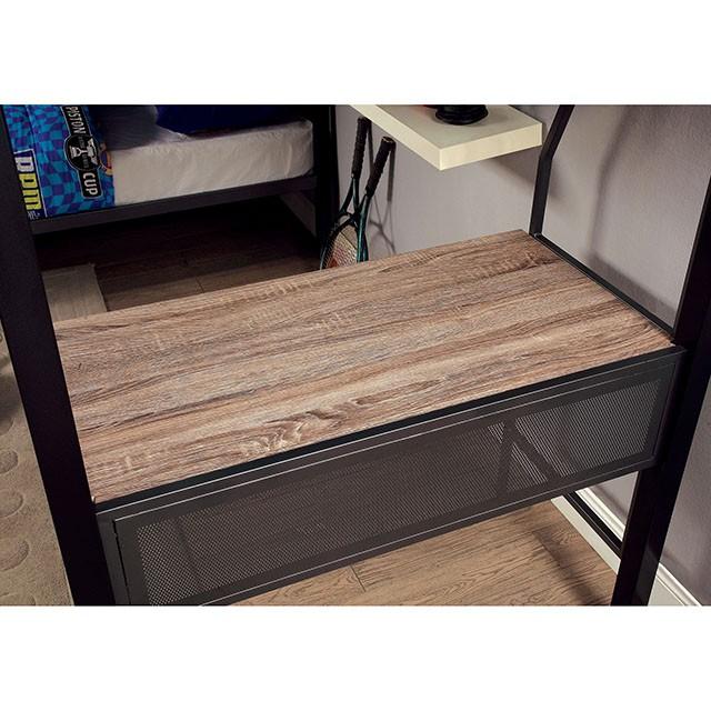 BALLARAT Silver Triple Twin Bunk Bed w/ Desk - Olympia Furniture (Saint George, Utah)