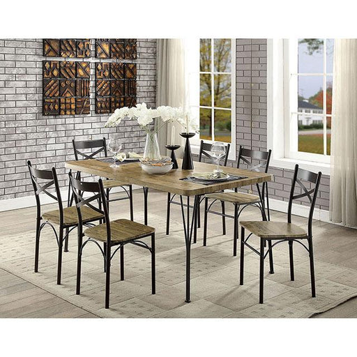 Banbury Gray/Dark Bronze 7 Pc. 60" Dining Table Set, Gray - Olympia Furniture (Saint George, Utah)