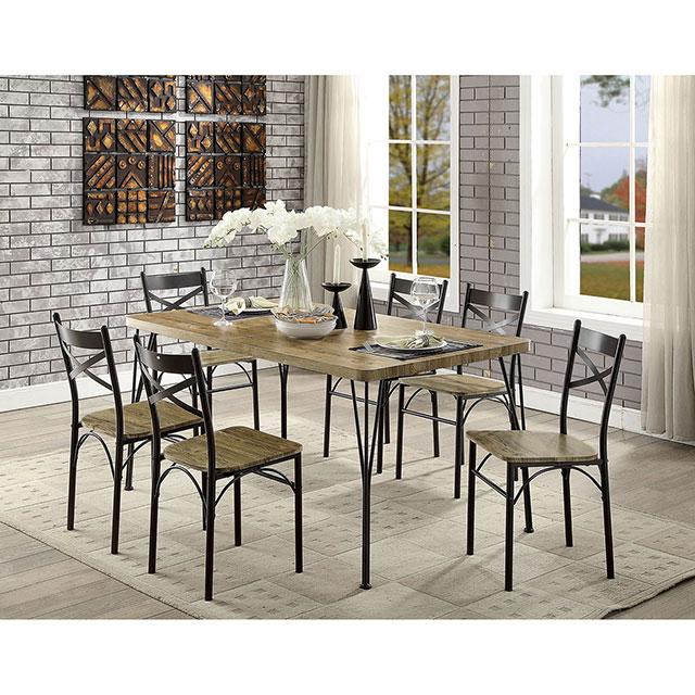Banbury Gray/Dark Bronze 7 Pc. 60" Dining Table Set, Gray - Olympia Furniture (Saint George, Utah)