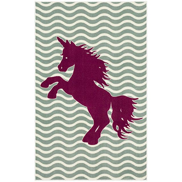 BARON 5' X 8', Area Rug, Horse, Sage Green/Fuchsia - Olympia Furniture (Saint George, Utah)