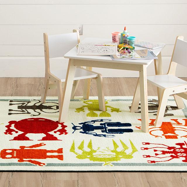 BARON 5' X 8', Area Rug, Robots, Multi/Ivory - Olympia Furniture (Saint George, Utah)