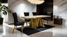 Basilicata 7 Pc Dining Table Set Chrome & Gold 5 - Olympia Furniture (Saint George, Utah)
