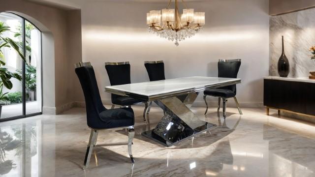 Basilicata Gold Chair (2/CTN) White, Gray, & Black - Olympia Furniture (Saint George, Utah)