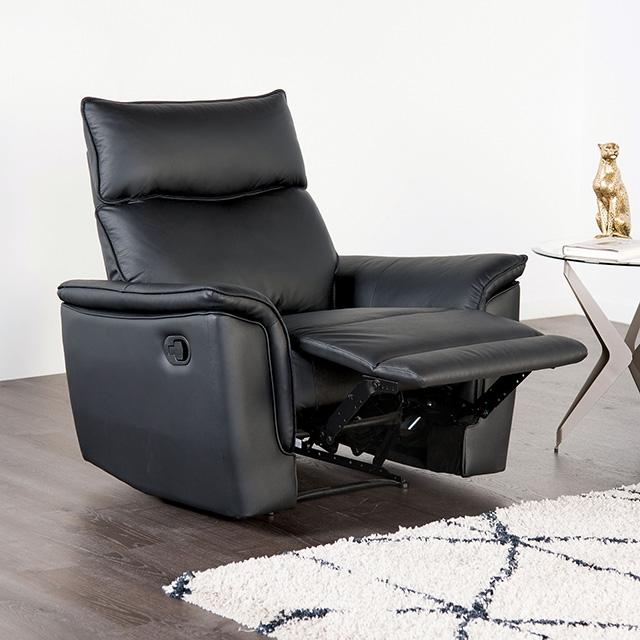 Bienne Recliner Chair White & Black - Olympia Furniture (Saint George, Utah)