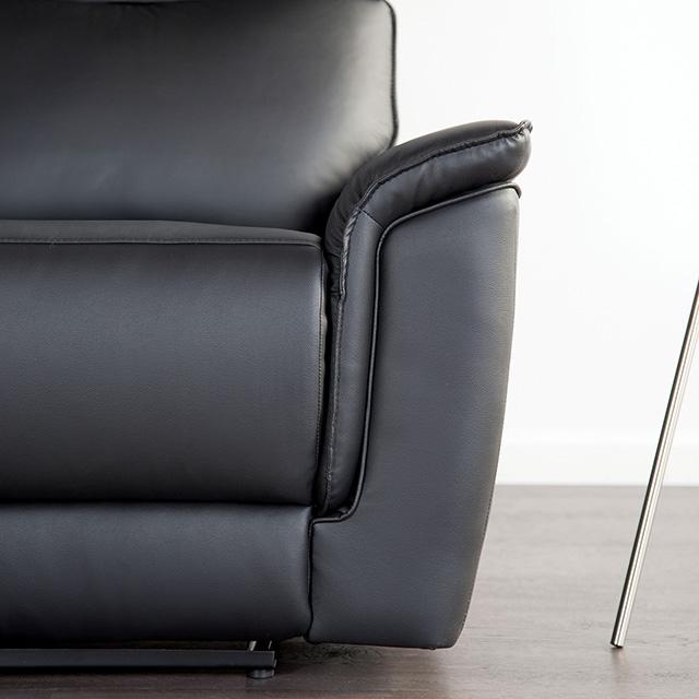 Bienne Sofa Manual Recliner White & Black - Olympia Furniture (Saint George, Utah)
