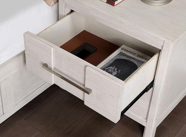 Berenice Espresso Night Stand White, Gray, & Espresso - Olympia Furniture (Saint George, Utah)
