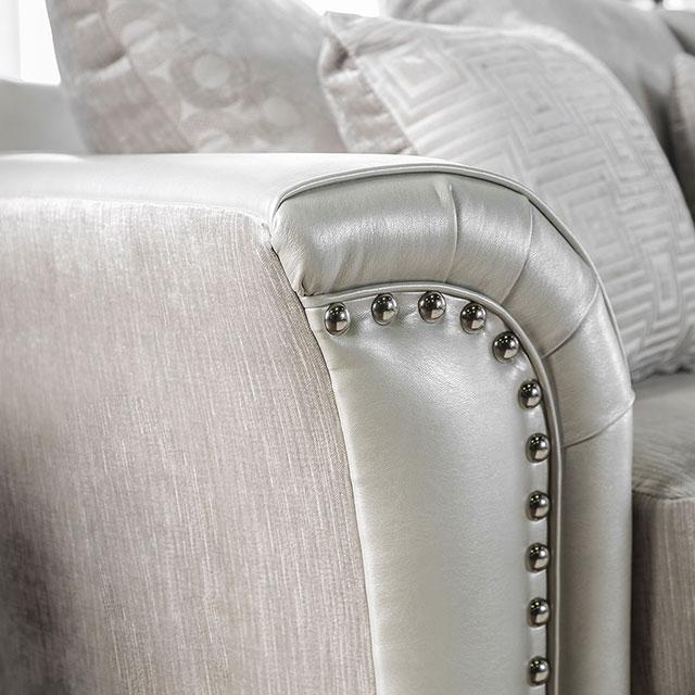 Benigno Love Seat Silver & Gray - Olympia Furniture (Saint George, Utah)
