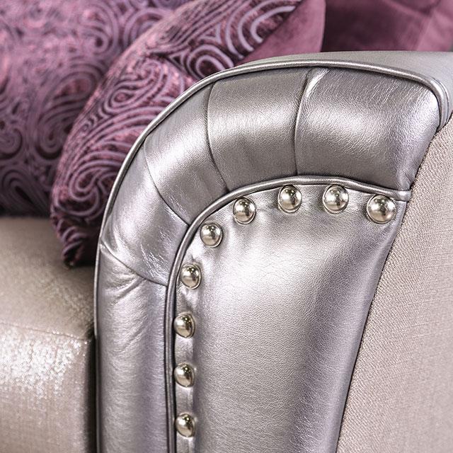 Benigno Love Seat Silver & Gray - Olympia Furniture (Saint George, Utah)