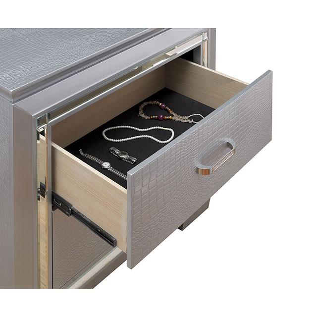 BELLANOVA Silver Night Stand - Olympia Furniture (Saint George, Utah)