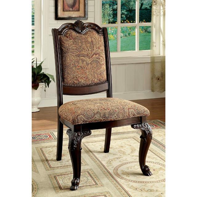 BELLAGIO Brown Cherry/Pattern Fabric Side Chair (2/CTN) - Olympia Furniture (Saint George, Utah)