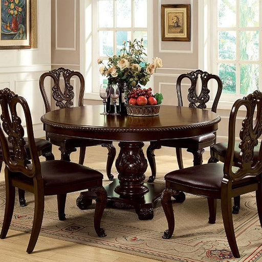 Bellagio Brown Cherry Round Dining Table - Olympia Furniture (Saint George, Utah)