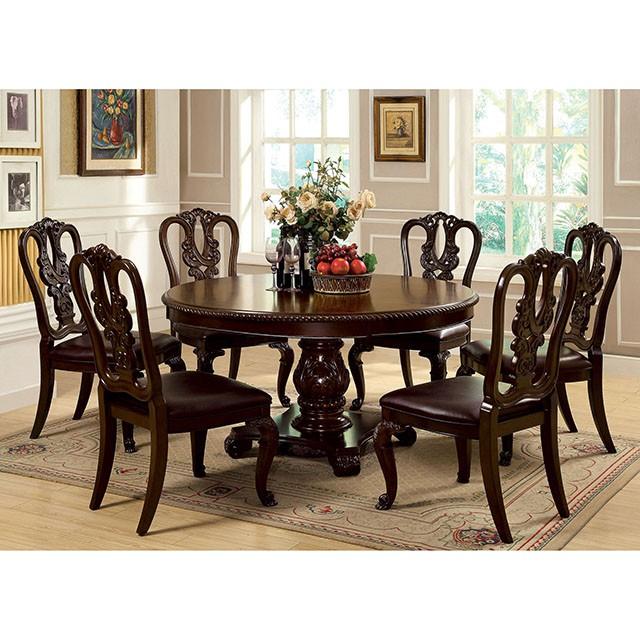 Bellagio Brown Cherry Round Dining Table - Olympia Furniture (Saint George, Utah)