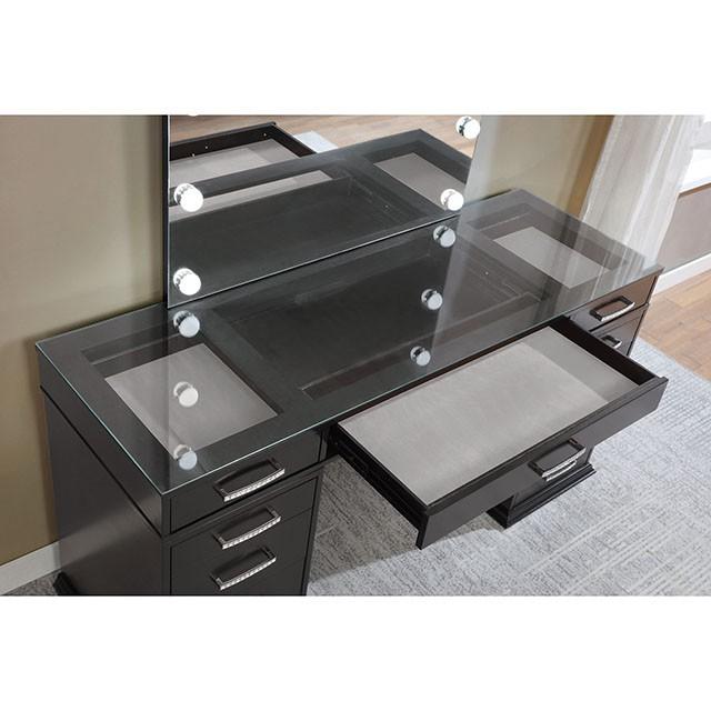 Valentina Vanity Set White & Dark Gray - Olympia Furniture (Saint George, Utah)