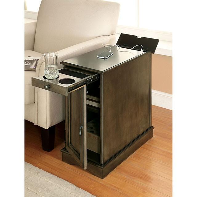LILITH I Cherry Side Table w/ USB - Olympia Furniture (Saint George, Utah)