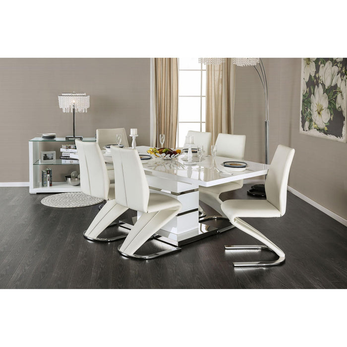 Midvale White/Chrome Dining Table - Olympia Furniture (Saint George, Utah)