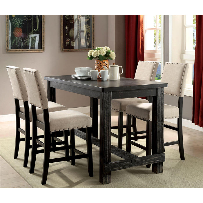 Sania III Antique Black 60" Counter Ht. Table - Olympia Furniture (Saint George, Utah)