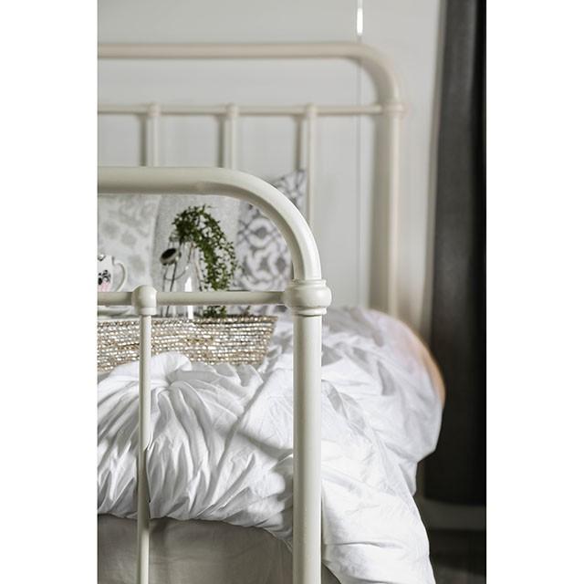IRIA Vintage White Cal.King, E.King, & Full Bed - Olympia Furniture (Saint George, Utah)