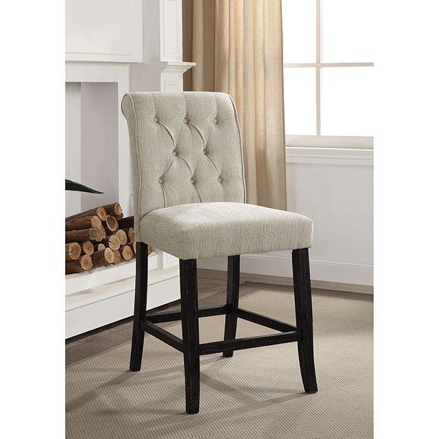 Izzy Beige/Antique Black Counter Ht. Chair, Ivory (2/CTN) - Olympia Furniture (Saint George, Utah)