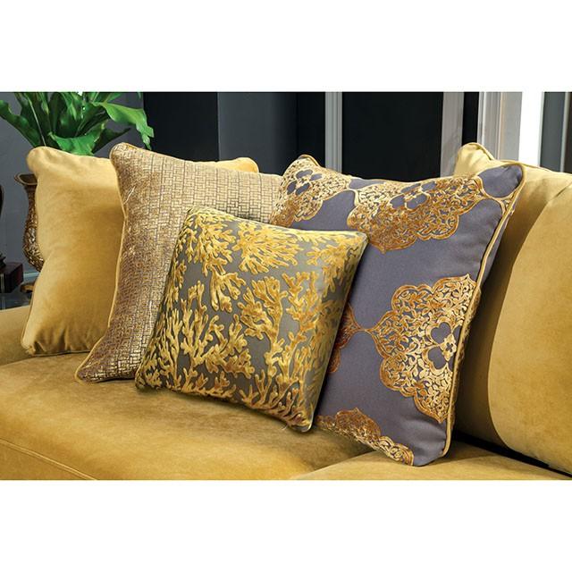 Viscontti Gold/Gray Sofa, Gold - Olympia Furniture (Saint George, Utah)