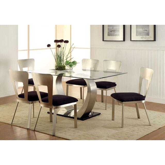 NOVA Silver/Black Side Chair (2/CTN) - Olympia Furniture (Saint George, Utah)