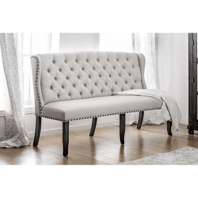SANIA 3-Seater Loveseat Bench, Ivory - Olympia Furniture (Saint George, Utah)
