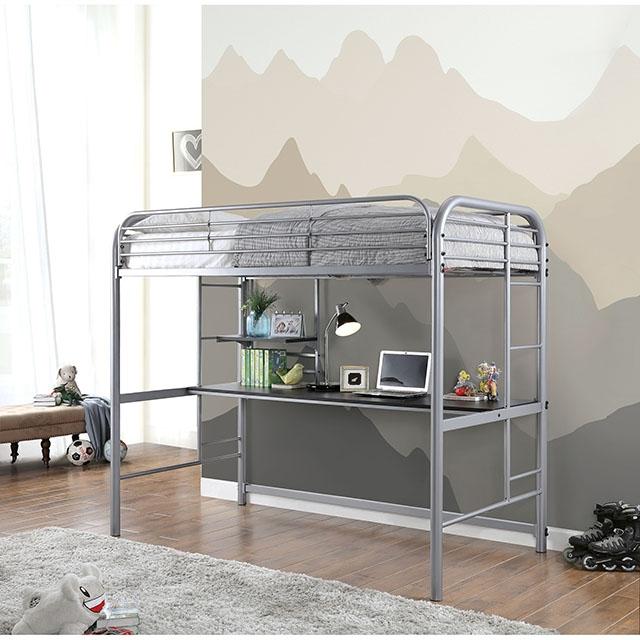 Opal Iii Black & Silver Twin Loft Bed - Olympia Furniture (Saint George, Utah)