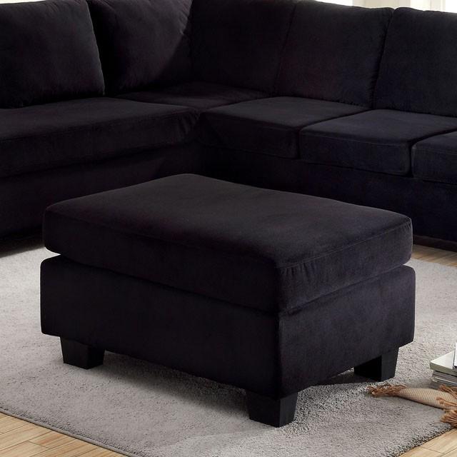 LOMMA Black Ottoman - Olympia Furniture (Saint George, Utah)