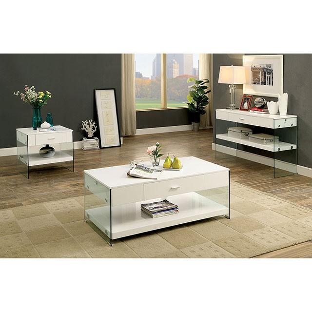 Raya White Sofa Table, White - Olympia Furniture (Saint George, Utah)