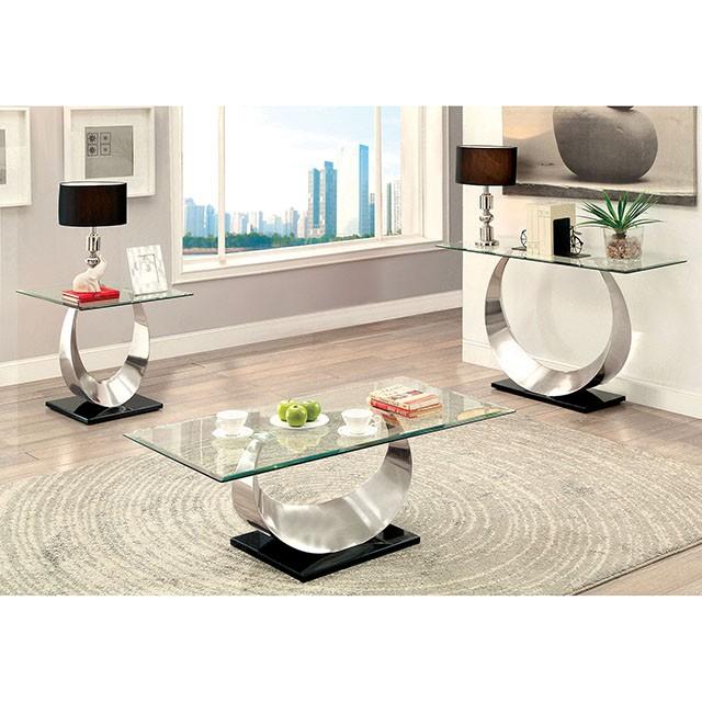 ORLA II Satin Plated/Black End Table - Olympia Furniture (Saint George, Utah)