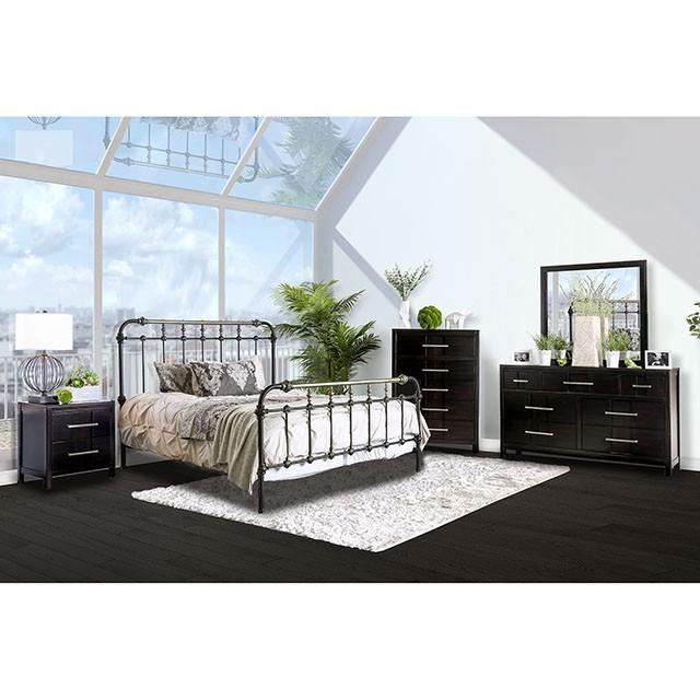 RIANA Antique Black Metal E.King, Full, Queen, & Twin Bed - Olympia Furniture (Saint George, Utah)