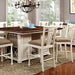 SABRINA Off White/Cherry Counter Ht. Table, Cherry & White - Olympia Furniture (Saint George, Utah)