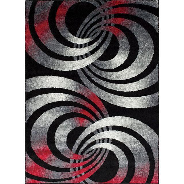 Serang Gray/Red 5' X 7' Area Rug - Olympia Furniture (Saint George, Utah)
