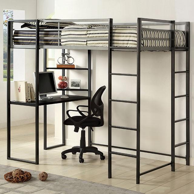 Sherman Silver/Gun Metal Full & Queen Bed w/ Workstation - Olympia Furniture (Saint George, Utah)