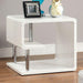 Ninove I White/Chrome End Table - Olympia Furniture (Saint George, Utah)