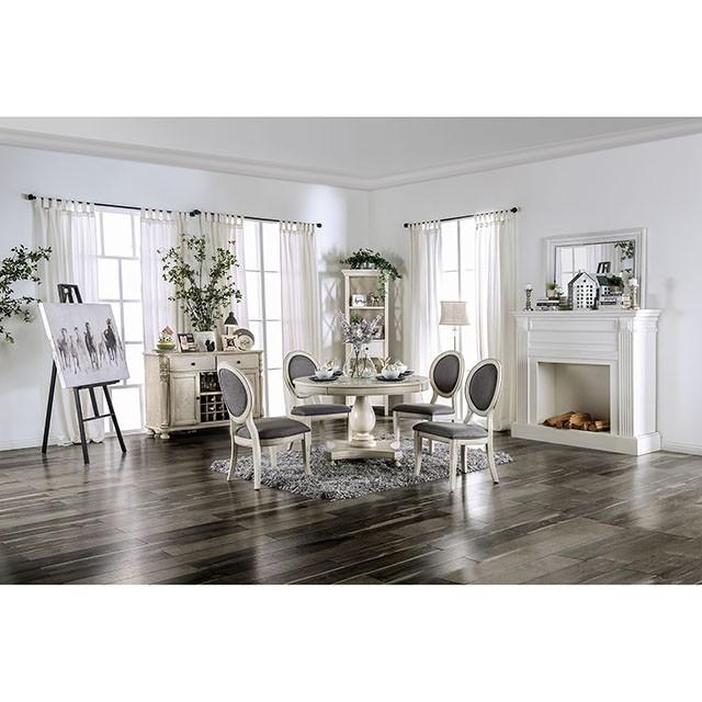 Kathryn Antique White Round Dining Table, Antique White - Olympia Furniture (Saint George, Utah)