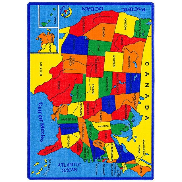 ABBEY Us Map 5' X 8' Area Rug - Olympia Furniture (Saint George, Utah)