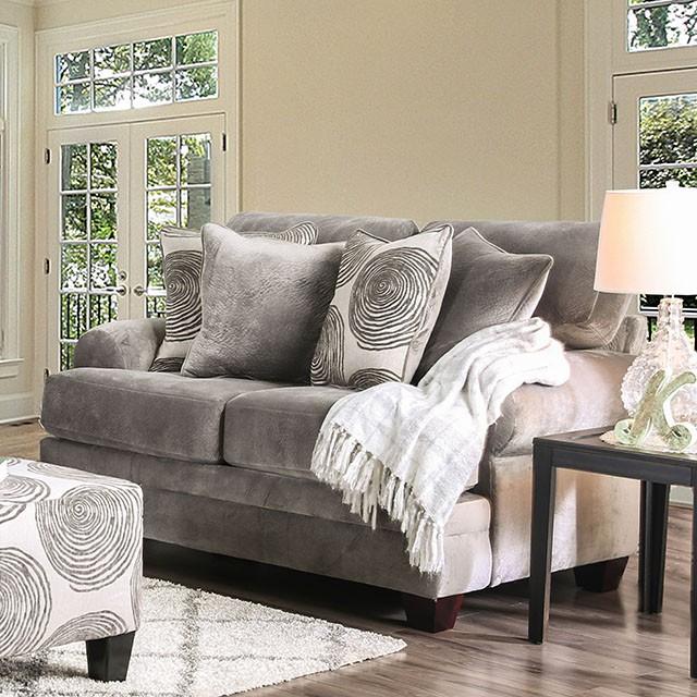 Bonaventura Gray/Pattern Love Seat - Olympia Furniture (Saint George, Utah)