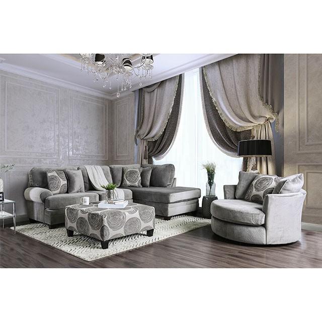 Bonaventura Gray/Pattern Swivel Chair - Olympia Furniture (Saint George, Utah)