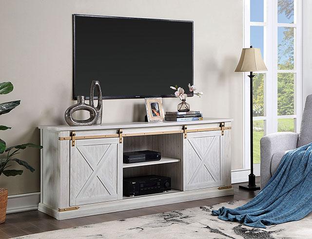 BORREGO TV Stand, Antique White - Olympia Furniture (Saint George, Utah)