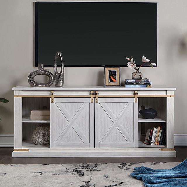 BORREGO TV Stand, Antique White - Olympia Furniture (Saint George, Utah)