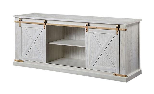 BORREGO TV Stand, Antique White - Olympia Furniture (Saint George, Utah)