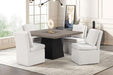 Broager 5 Pc Dining Table Set (White Swivel Chairs) - Olympia Furniture (Saint George, Utah)