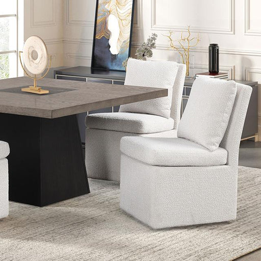 Broager 5 Pc Dining Table Set (White Swivel Chairs) - Olympia Furniture (Saint George, Utah)