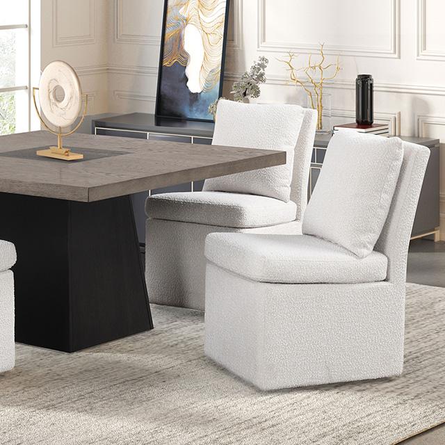Broager 5 Pc Dining Table Set (White Swivel Chairs) - Olympia Furniture (Saint George, Utah)