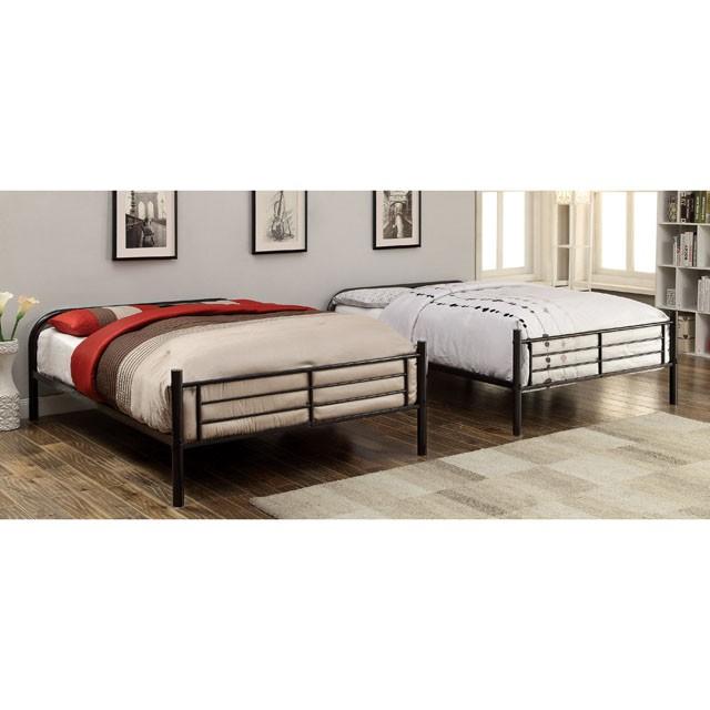 BROCKET Black Metal Full/Full Bunk Bed - Olympia Furniture (Saint George, Utah)