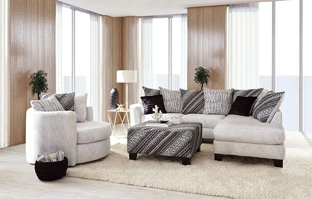 EIMEAR Swivel Chair, Off-white/Black - Olympia Furniture (Saint George, Utah)