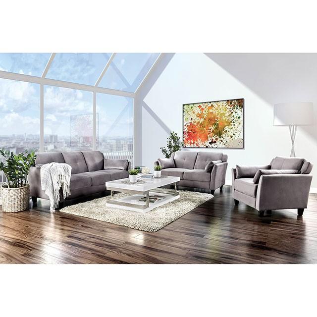 YSABEL Warm Gray Love Seat, Warm Gray (K/D) - Olympia Furniture (Saint George, Utah)