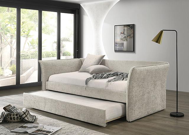 Yuri Twin Daybed w/ Trundle Beige - Olympia Furniture (Saint George, Utah)