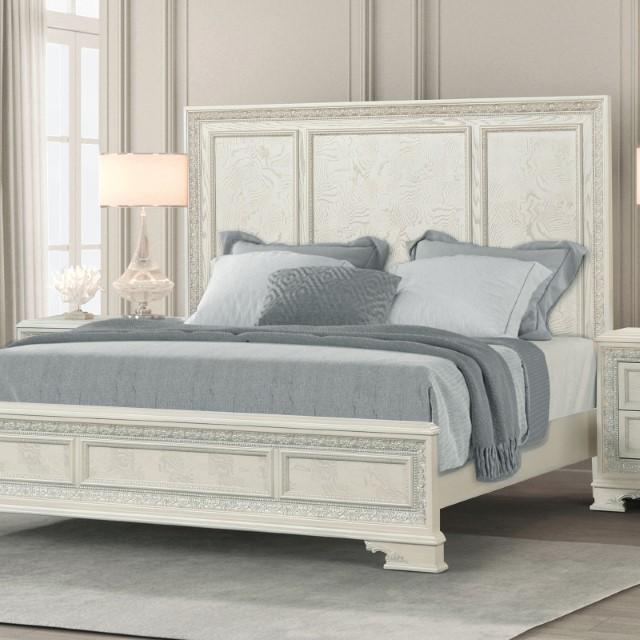 Stella Mia E.King & Queen Bed White & White - Olympia Furniture (Saint George, Utah)
